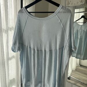 American Eagle Outfitters Blue Relaxed Raglan Tee
